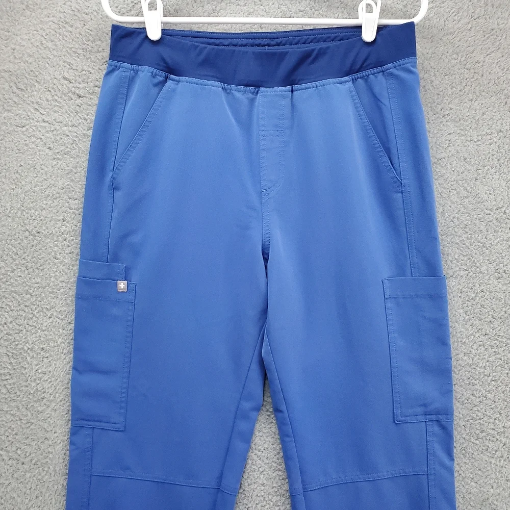 Figs Axim Cargo Scrub Pants Mens Medium Blue T2001